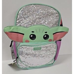 Baby Yoda Backpack Star Wars Mandalorian Disney Sequined Reflective NWT